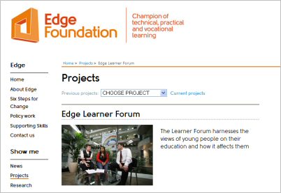 Edge Learner Forum web site